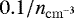 Mathematical equation: $0.1/ n_{\mathrm{cm}^{-3}} $