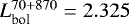 $L_{\textrm{bol}}^{70&#x002B;870}=2.325$