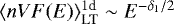Mathematical equation: $\langle n V F(E) \rangle^{1\textrm{d}}_{\textrm{LT}} \sim E^{-\delta_1/2}$