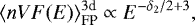 Mathematical equation: \begin{equation*}\langle n V F(E) \rangle^{3\textrm{d}}_{\textrm{FP}} \propto E^{-\delta_2/2 + 3}, \end{equation*}
