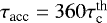 Mathematical equation: $\tau_{\textrm{acc}} = 360 \tau^{\textrm{th}}_{\textrm{c}}$