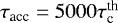 Mathematical equation: $\tau_{\textrm{acc}} = 5000 \tau^{\textrm{th}}_{\textrm{c}}$