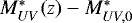 Mathematical equation: $M^*_{UV}(z)-M^*_{UV,0}$