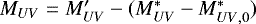 Mathematical equation: $M_{UV} = M'_{UV} - (M_{UV}^* - M_{{UV},0}^*)$