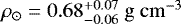 Mathematical equation: $\rho_{\odot} = 0.68^{+0.07}_{-0.06}~\rm{g~cm}^{-3}$