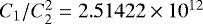 Mathematical equation: $C_{1}/C_{2}^{2}=2.51422\times 10^{12}$