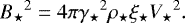 Mathematical equation: \begin{equation*} {B_{\star}}^2=4\pi{\gamma_{\star}}^2\rho_{\star} \xi_{\star} {V_{\star}}^2. \end{equation*}