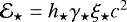 Mathematical equation: ${\cal E}_{\star}=h_{\star}\gamma_{\star}\xi_{\star} c^2$