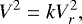 Mathematical equation: \begin{equation*}V^2 = k V_r^2, \end{equation*}