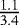 Mathematical equation: $\frac{1.1}{3.4}$