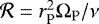 Mathematical equation: $\mathcal{R} = r_{\textrm{P}}^2 {\mathrm{\Omega}}_{\textrm{P}} / \nu$
