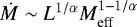 Mathematical equation: $\dot M\sim L^{1/\alpha} M_{\text{eff}}^{1-1/\alpha}$