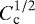 Mathematical equation: $C_{\text{c}}^{1/2}$