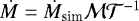 Mathematical equation: $\dot{M} = \dot{M}_{\textrm{sim}} {\mathcal M} {\mathcal T}^{-1}$