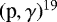Mathematical equation: $(\textrm{p}, \gamma) ^{19}$