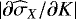 Mathematical equation: $|\partial \widehat{\sigma}_{X}/\partial K|$