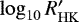 Mathematical equation: $\log_{10}R'_{\mathrm{HK}}$