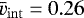 Mathematical equation: $\bar{v}_{\mathrm{int}} = 0.26$