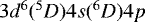 Mathematical equation: $3d^6(^5D)4s(^6D)4p$