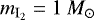 Mathematical equation: $m_{{\textrm{I}_2}}=1\:{{M}}_{\odot}$