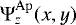 Mathematical equation: $\mathrm{\Psi}^{\mathrm{Ap}}_{z}(x,y)$