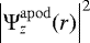 Mathematical equation: $\left|\mathrm{\Psi}^{\mathrm{apod}}_{z} (r) \right| ^{2}$