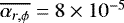 Mathematical equation: $\overline{\alpha_{r,\phi}} = 8 \times 10^{-5}$