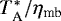 Mathematical equation: $T^{\ast}_{\textrm{A}}/\eta_{\textrm{mb}}$