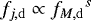 Mathematical equation: ${f_{j,\rm d}}\propto{f_{M,\rm d}}^s$