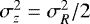 Mathematical equation: $\sigma_z^2=\sigma_R^2/2$