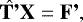 Mathematical equation: \begin{equation*} {{\hat{\textbf{T'}}}\textbf{X} =\textbf{F'},}\end{equation*}