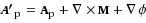 Mathematical equation: \begin{equation*} \mathbf A'_{\textrm{p}} = \mathbf A_{\textrm{p}} +\nabla \times \mathbf M + \nabla \phi\end{equation*}