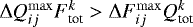 Mathematical equation: $\mathrm{\Delta} Q_{ij} ^{\mathrm{{max}}} F_{\textrm{tot}} ^k > \mathrm{\Delta} F_{ij} ^{\mathrm{{max}}} Q_{\textrm{tot}} ^k$