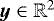 Mathematical equation: $\boldsymbol{y} \in \mathbb{R}^2$