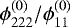 Mathematical equation: $\phi_{222}^{(0)}/\phi_{11}^{(0)}$
