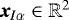 Mathematical equation: $\boldsymbol{x}_{I\alpha} \in \mathbb{R}^2$