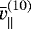 Mathematical equation: $\bar{v}^{(10)}_{\parallel}$