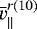 Mathematical equation: $\bar{v}^{r(10)}_{\parallel}$