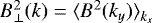 Mathematical equation: $B^2_{\perp}(k) = {\langle}B^2(k_y){\rangle}_{k_x}$