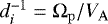 Mathematical equation: $d^{-1}_i ={\mathrm{\Omega}}_{\mathrm{p}}/V_{\mathrm{A}}$