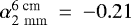 Mathematical equation: $\alpha^{\textrm{6~cm}}_{\rm2~mm}~=~-0.21$
