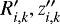 Mathematical equation: $R^{\prime}_{i,k},z^{\prime\prime}_{i,k}$