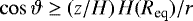 Mathematical equation: $\cos\vartheta\geq\left(z/H\right)H(R_{\text{eq}})/r$