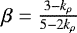 Mathematical equation: $\beta=\frac{3-k_{\rho}}{5-2k_{\rho}}$