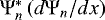 Mathematical equation: $ {\mathrm{\Psi}}_n^* \left( d {\mathrm{\Psi}}_n / dx \right) $