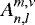 Mathematical equation: $A_{n,l}^{m,\nu} $
