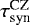 Mathematical equation: $ \tau_{\textrm{syn}}^{\textrm{CZ}} $