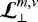 Mathematical equation: $ \boldsymbol{\mathcal{L}}_{\perp}^{m,\nu} $