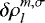 Mathematical equation: $ \delta \rho_l^{m,\sigma} $