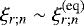 Mathematical equation: $ \xi_{r ; n} \sim \xi_{r ; n}^{(\textrm{eq})} $
